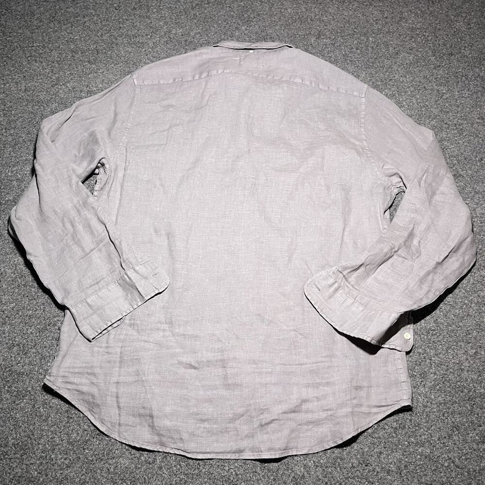 Taylor Stitch Shirt Mens 44 Linen Gray Long Sleeve Button Down Relaxed - Picture 10 of 11